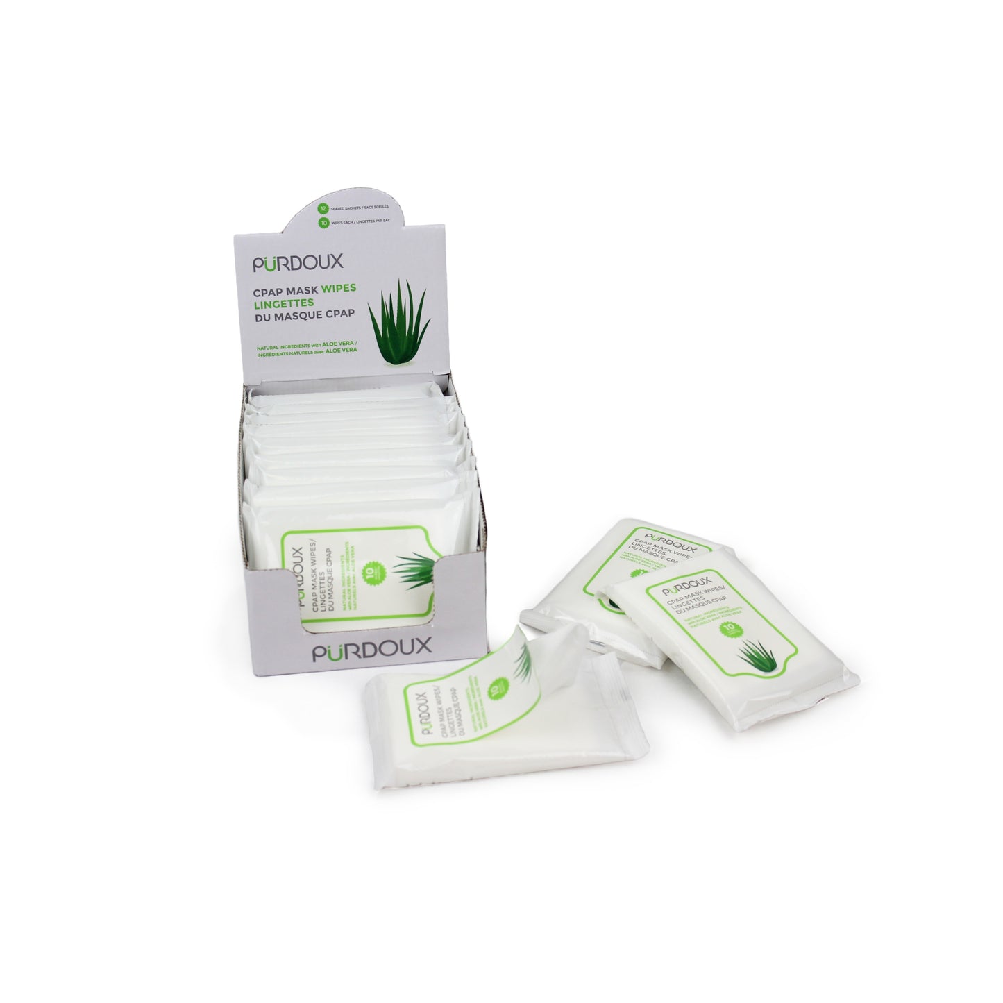 Lingettes pour masque CPAP Aloe Vera (Boîte de 12)